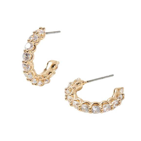 NWT - LOFT Crystal Huggie Earrings - Picture 1 of 2